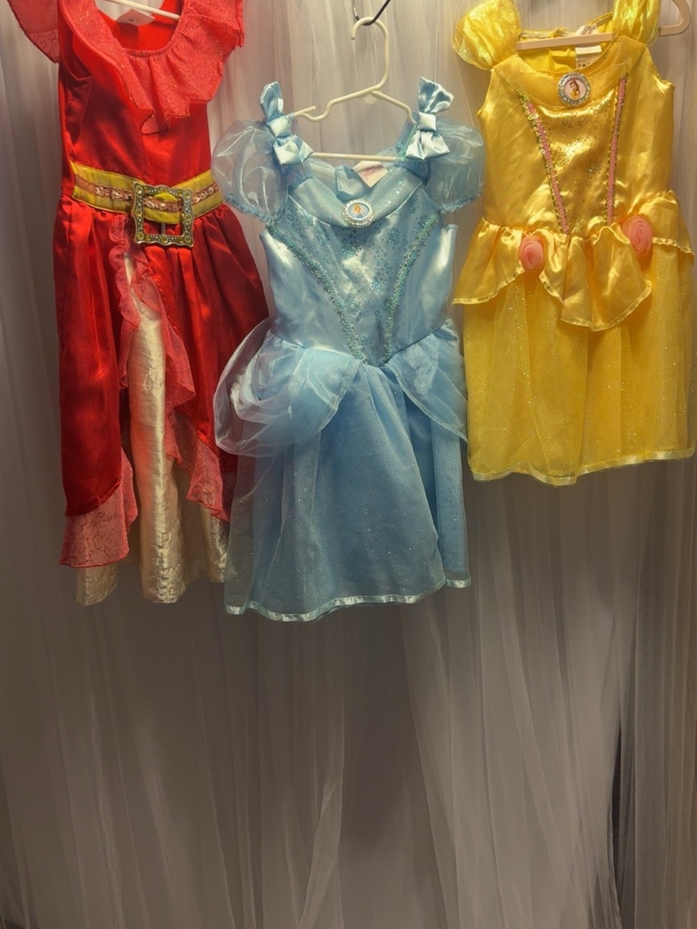 Disney Princess costumes. Kids sz.3t & sz. 4. Includes 4 Princess Dress Costume